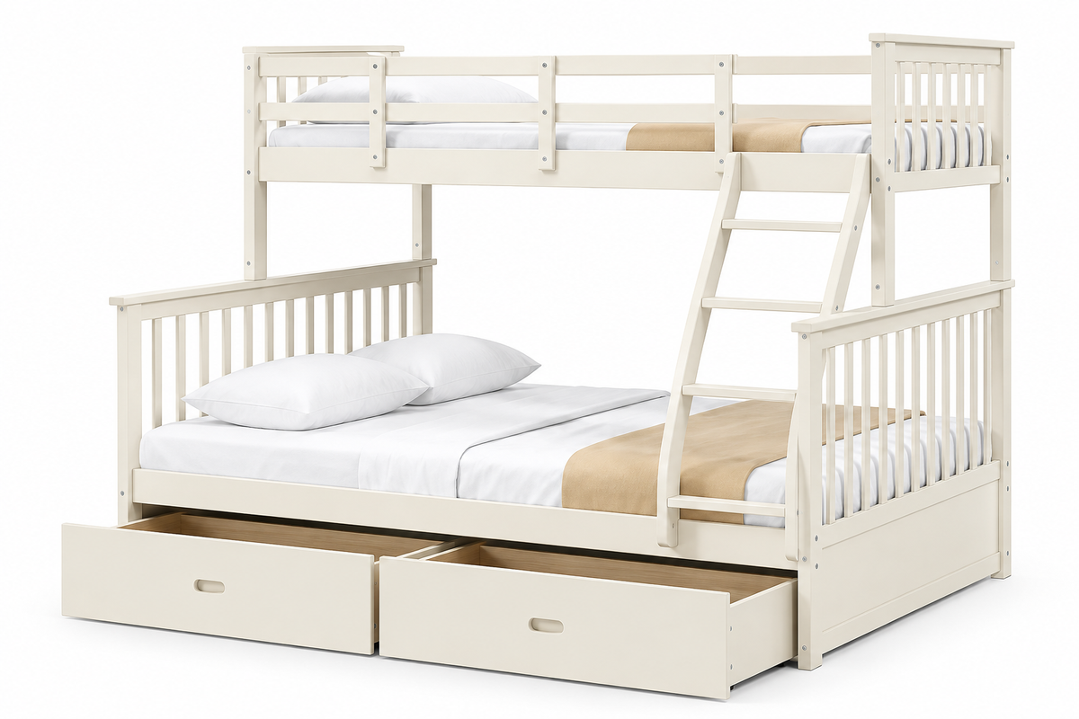 HR20001 Twin over Full Bunk Bed with Storage Drawers