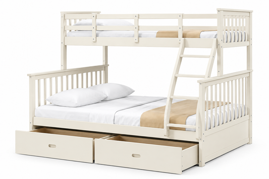 HR20001 Twin over Full Bunk Bed with Storage Drawers