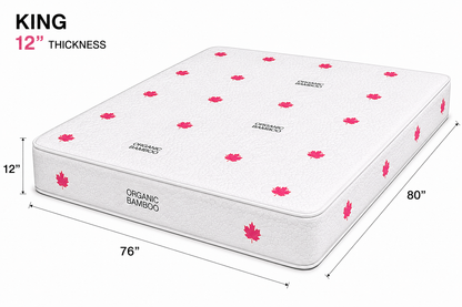 12-inch Extra Firm Foam Mattress King size (76 × 80 inches).