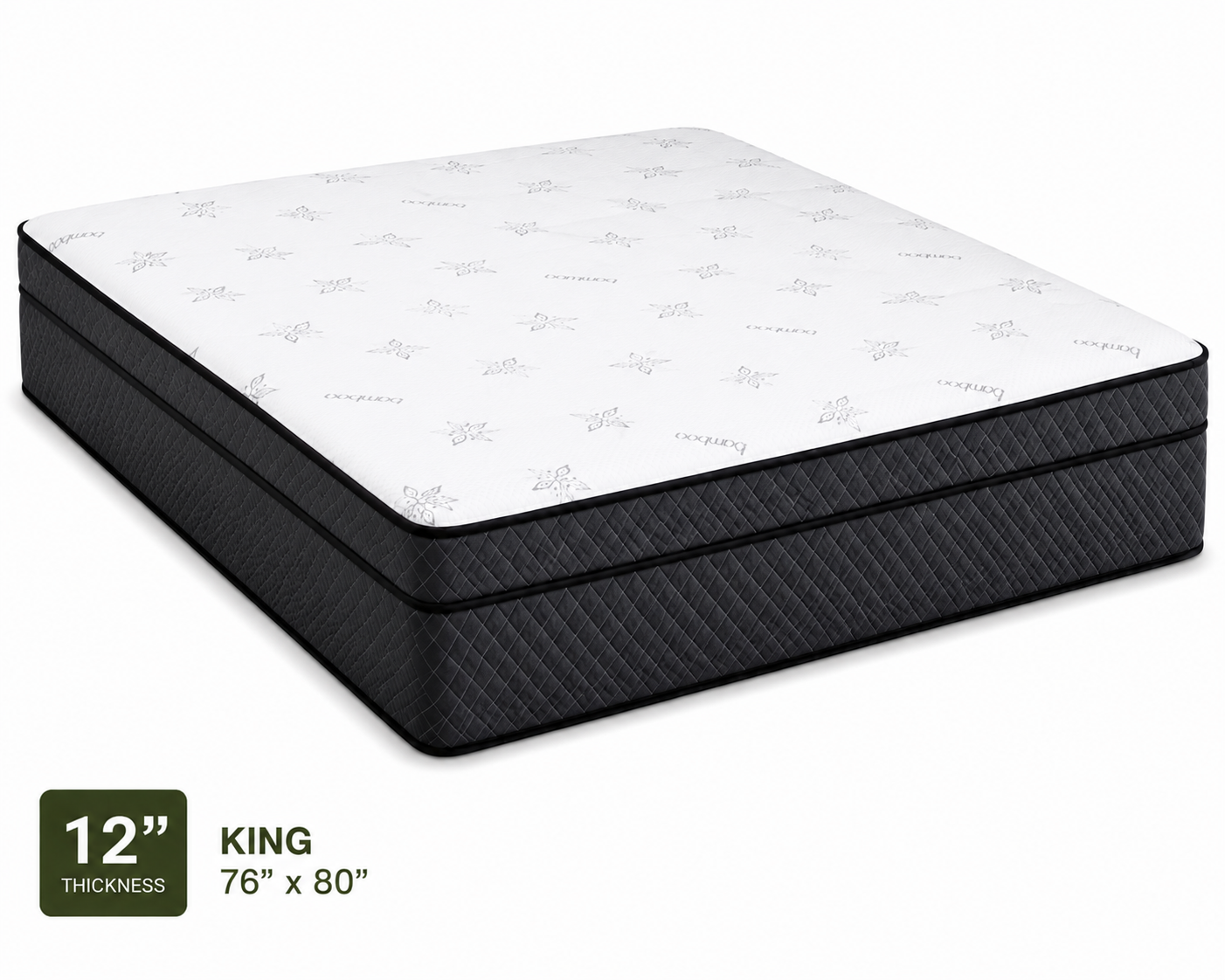 12-inch Anna Plus Euro Top High Density Foam Mattress in King size with premium Euro Top design and durable high density foam construction.