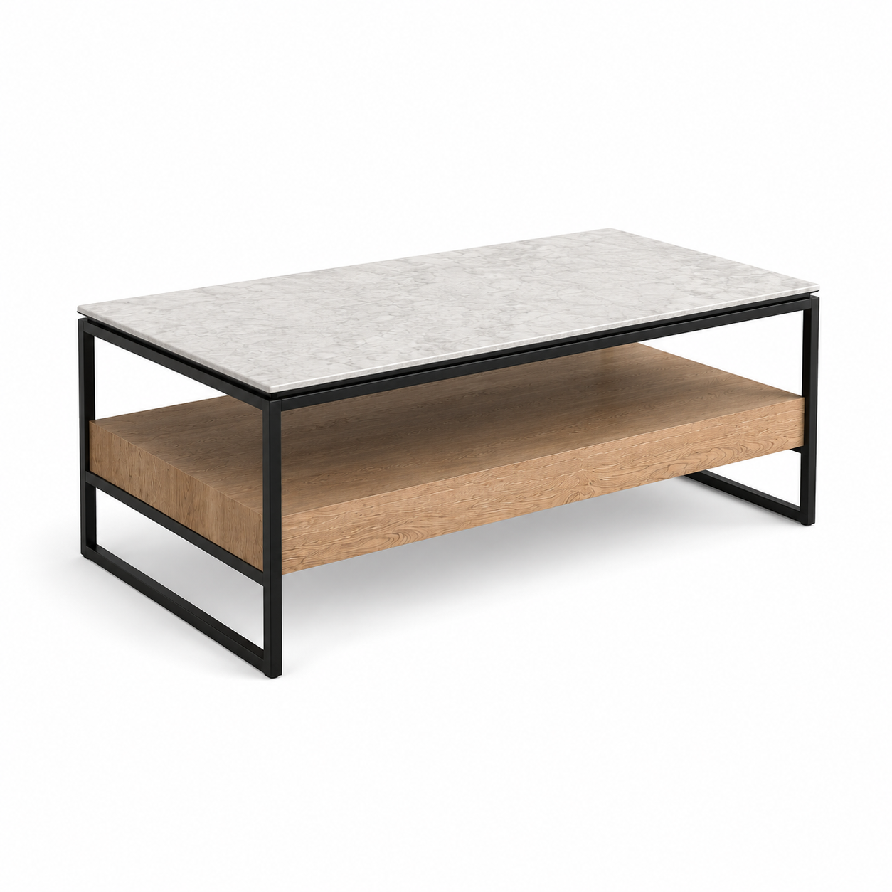 HR2520 Modern Coffee Table with Storage Shelf