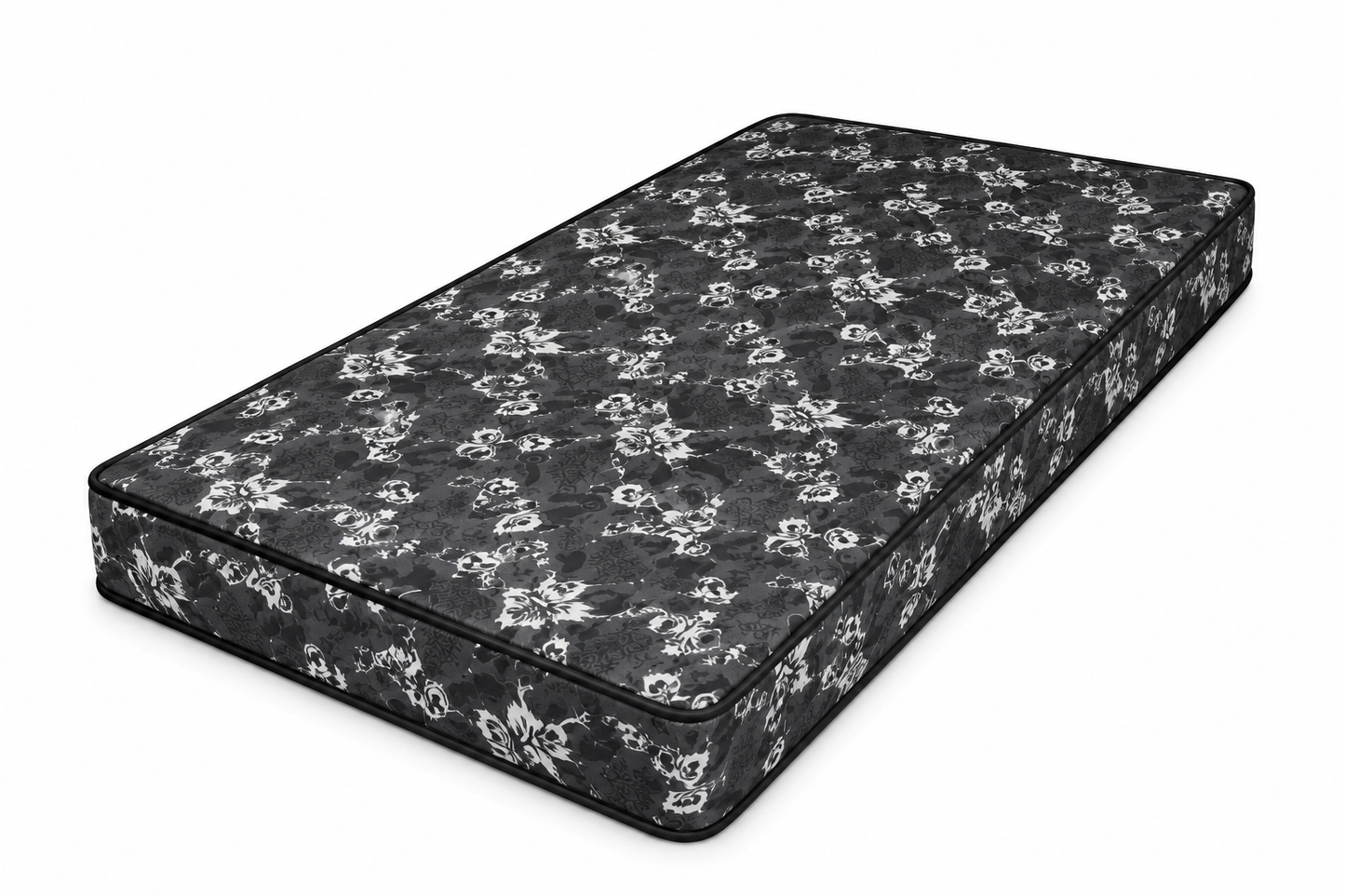 5-inch Basic Foam Mattress standing upright showing mattress thickness.
