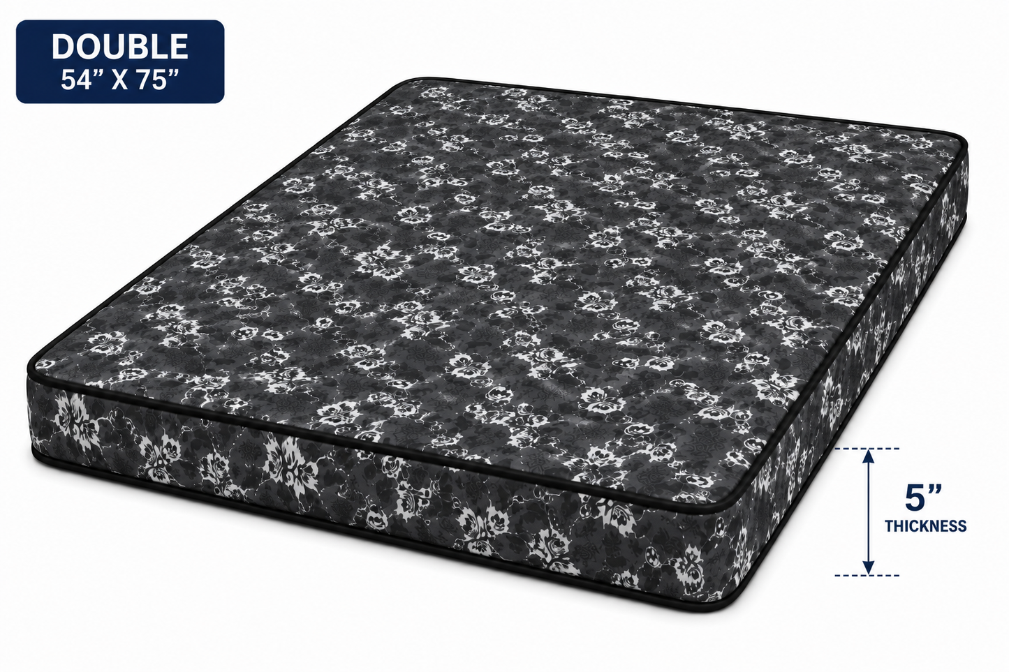 5-inch Basic Foam Mattress Double size (54 x 75 inches).