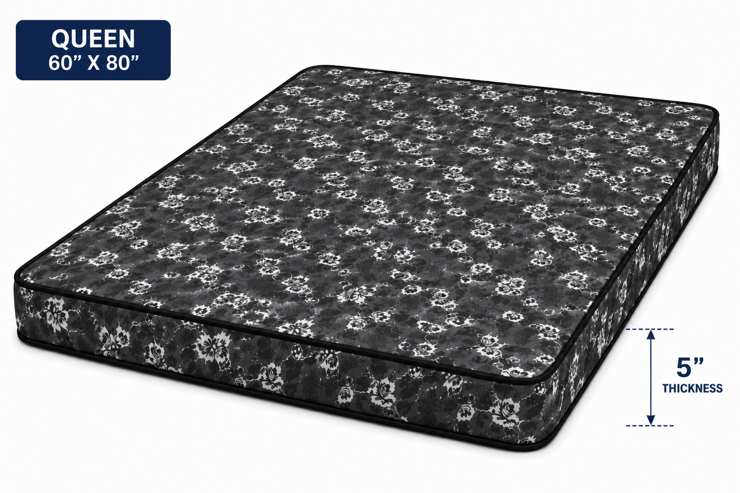 5-inch Basic Foam Mattress Queen size (60 x 80 inches).