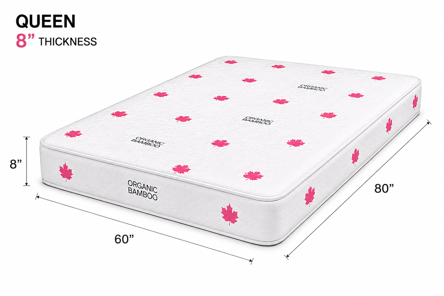 8-inch Extra Firm Foam Mattress Queen size (60 × 80 inches).