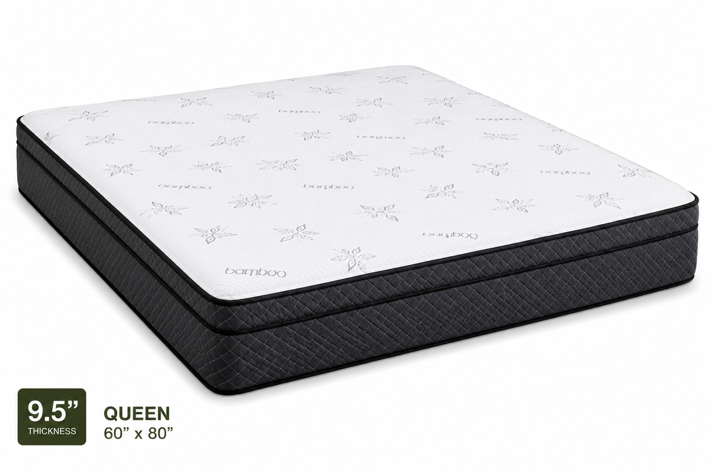 9.5-inch Anna Plus Euro Top High Density Foam Mattress in Queen size with high density foam and Euro Top comfort.