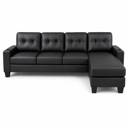HR30004 Leather L-Shaped Sectional Sofa