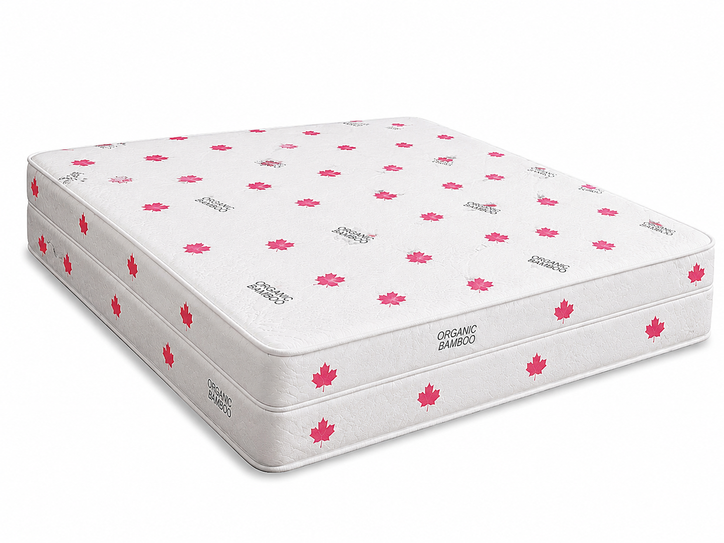 Extra Firm Foam Mattress with black floral fabric on a white background.