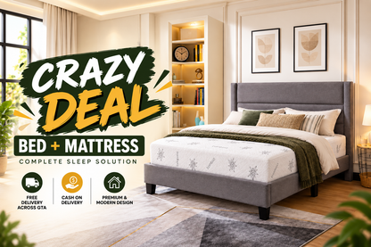 HR2175 Modern Channel-Tufted Bed with Mattress