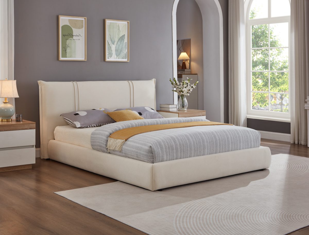 Platform-bed beige-color