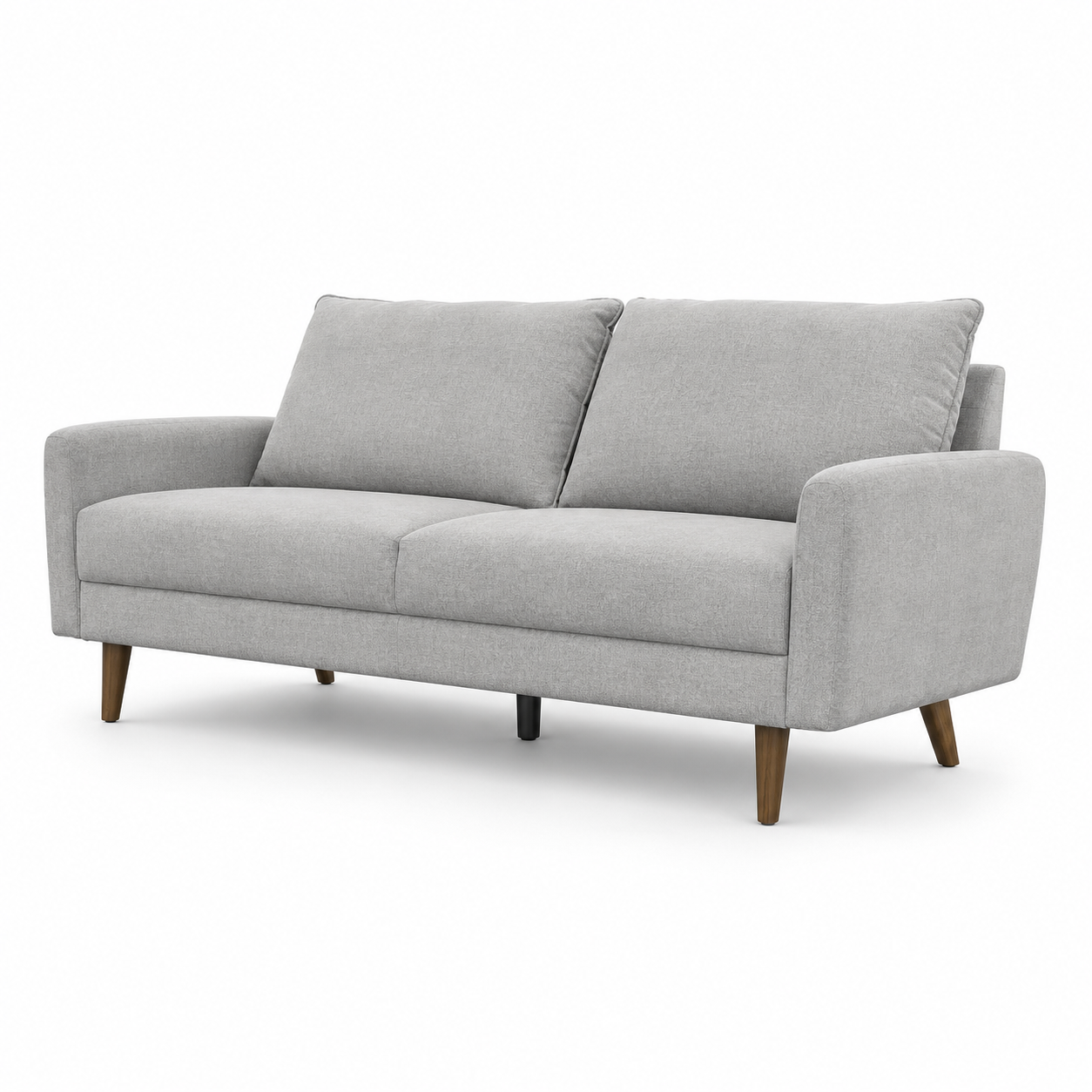 HR2400 Contemporary 3 Seater Fabric Sofa in Grey with premium polyester upholstery and modern splayed legs.