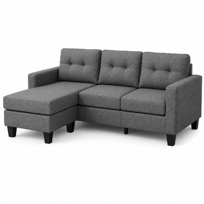 HR30002 Linen Fabric L-Shaped Sectional Sofa