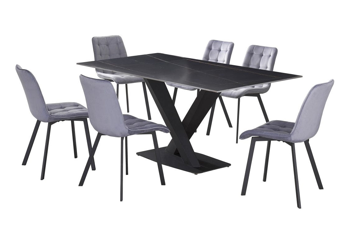 HR3525/214 6-Piece Sintered Stone Dining Table Set