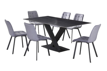 HR3525/214 6-Piece Sintered Stone Dining Table Set