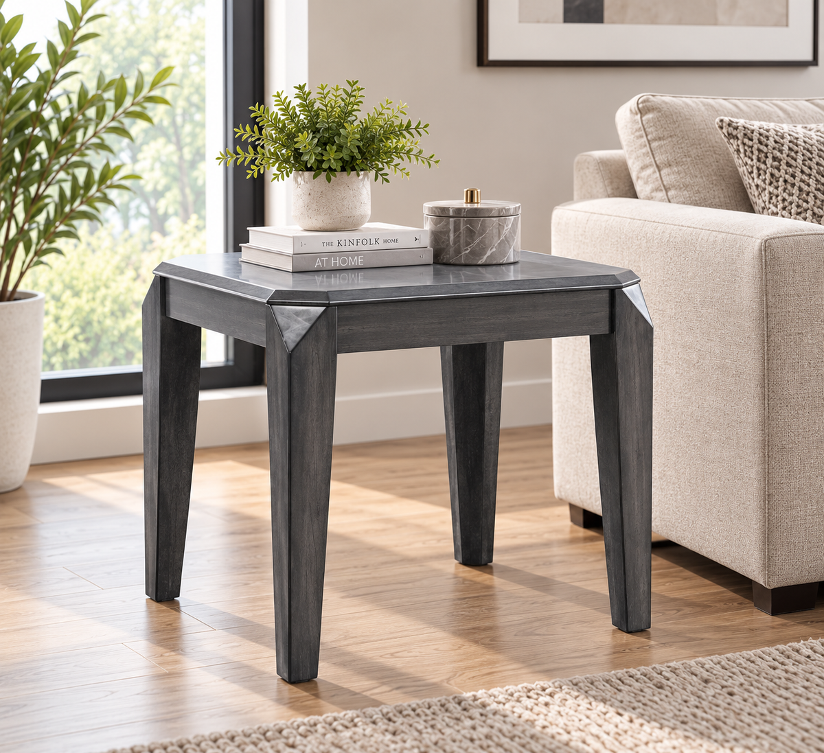 HR5134 Grey Wood Lift Top Coffee Table Set