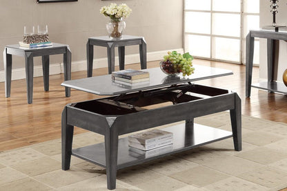 HR5134 Grey Wood Lift Top Coffee Table Set