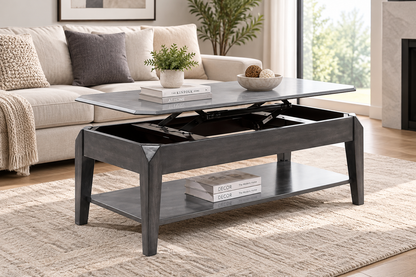 HR5134 Grey Wood Lift Top Coffee Table Set
