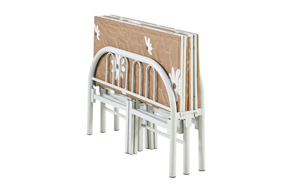 HR665 White Metal Tri-Fold Bed