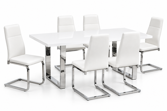 HR3360/210 7-Piece White Dining Table Set
