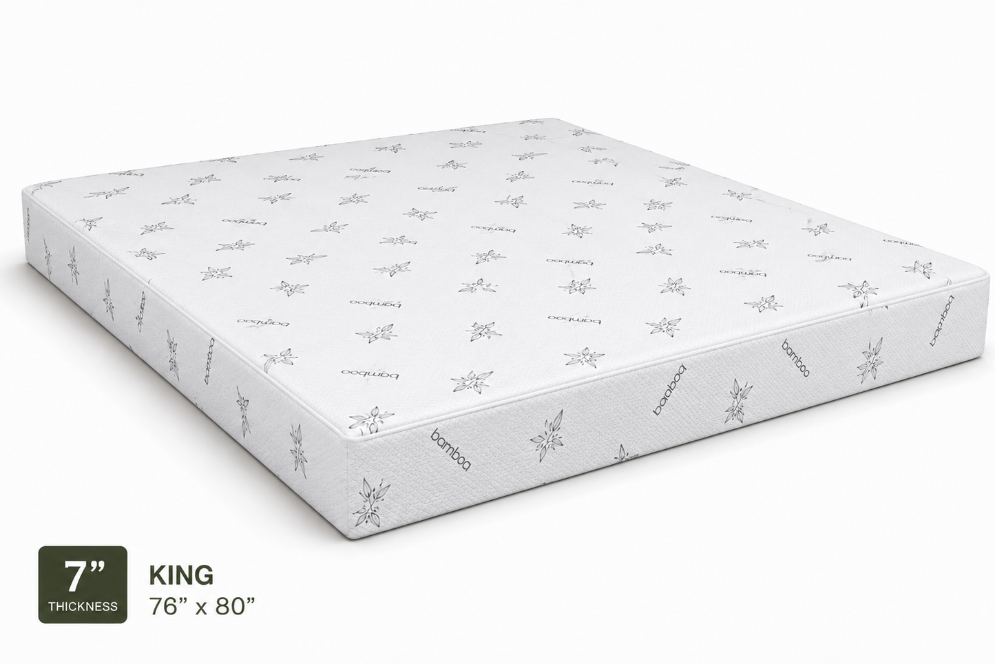 7 Inch Premium Soft Foam Mattress King Size 76 x 80 Inches