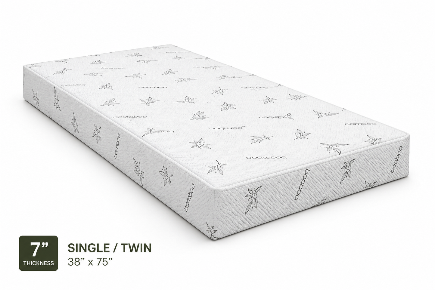 7 Inch Premium Soft Foam Mattress Twin Size 38 x 75 Inches